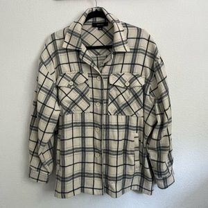 Fleece flannel button up